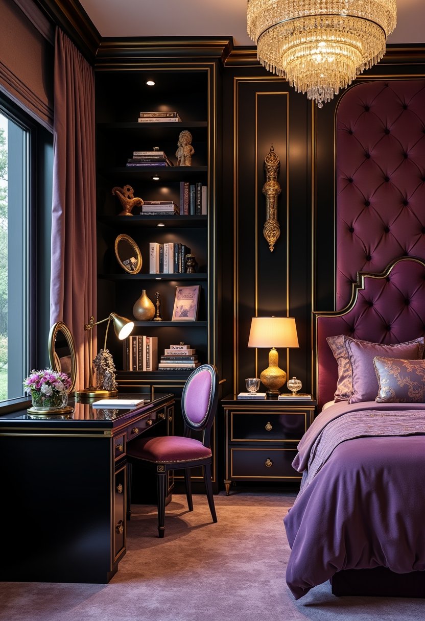 Glamorous Hollywood-Style Bedroom & Study