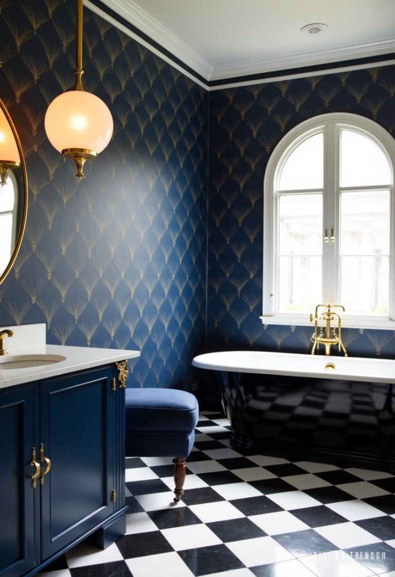 27 Dark Blue Bathroom Ideas – VivyNest