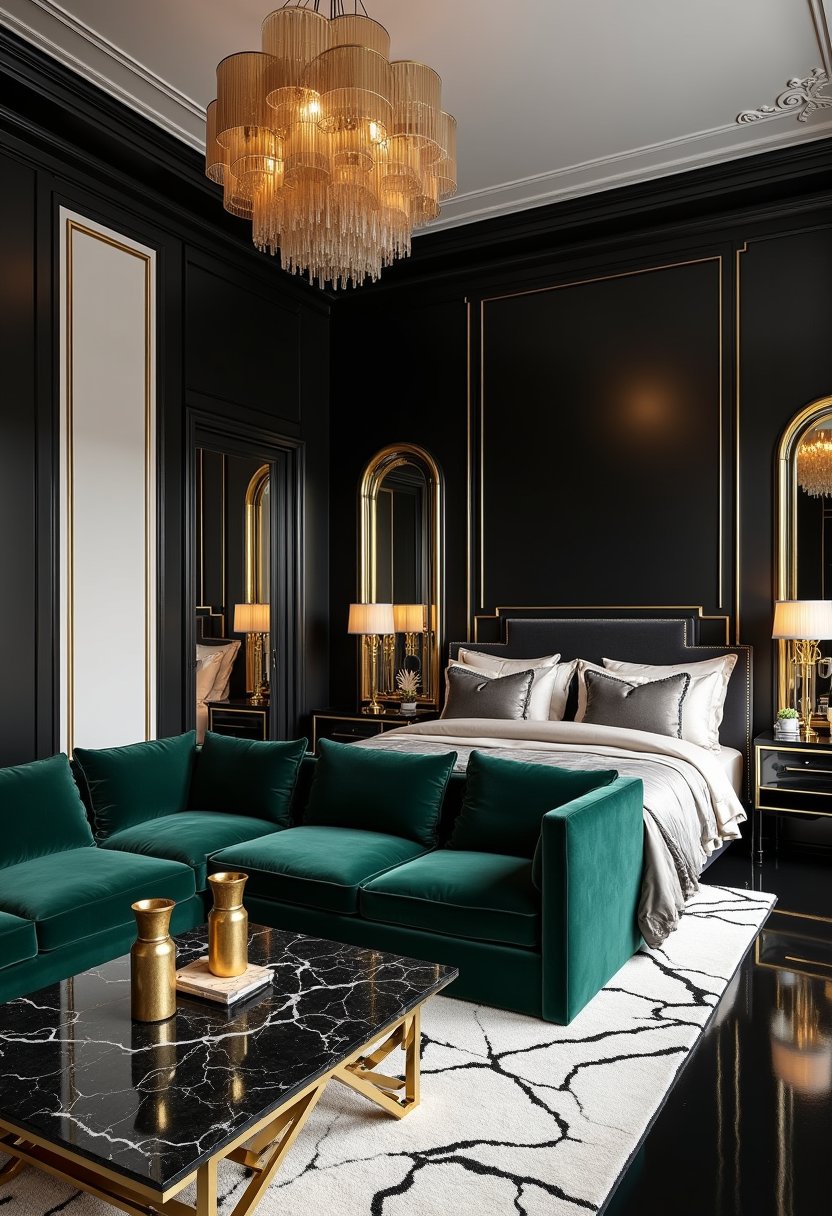 High-Contrast Black & Gold Glam