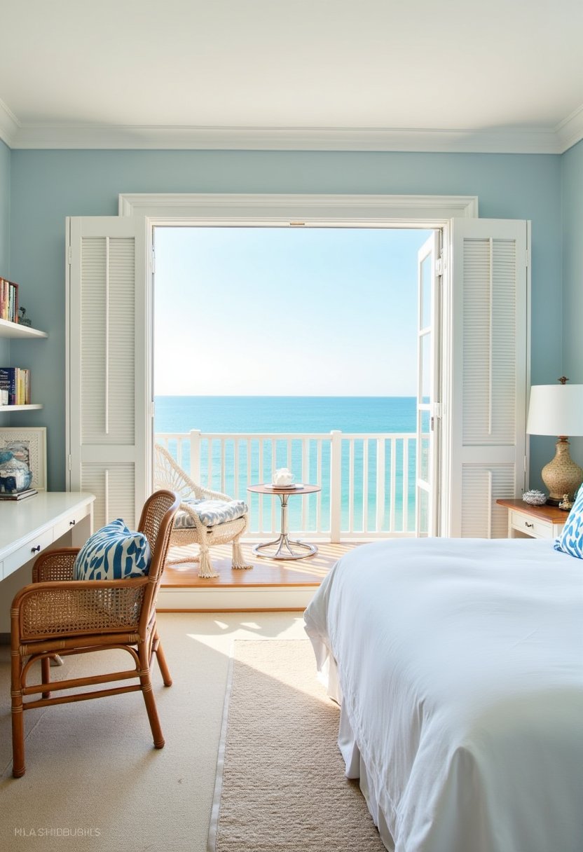 Beachfront Coastal Study Bedroom