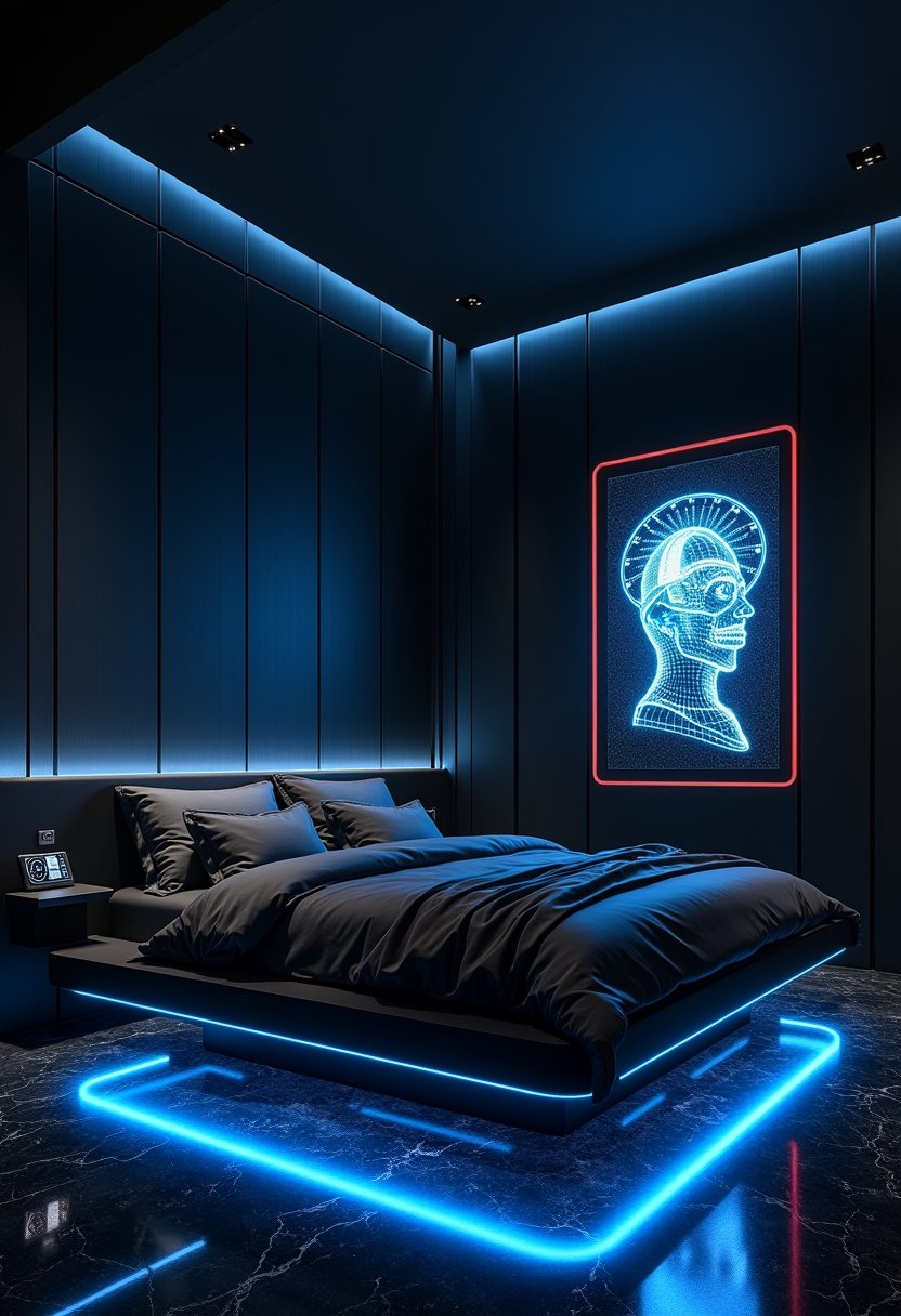Cyberpunk Minimalist Den