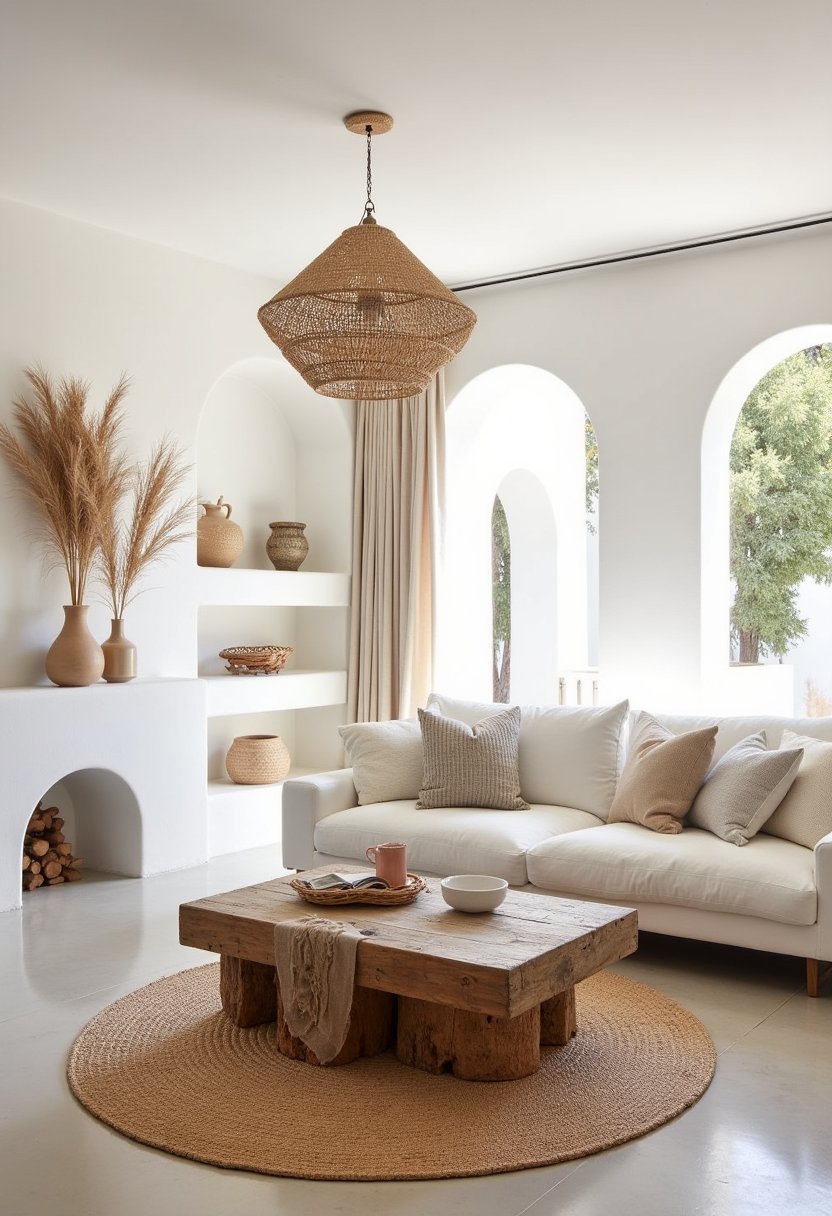 Crisp White Ibiza-Inspired Living Room