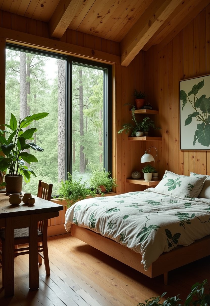 Nature-Infused Wooden Study Bedroom