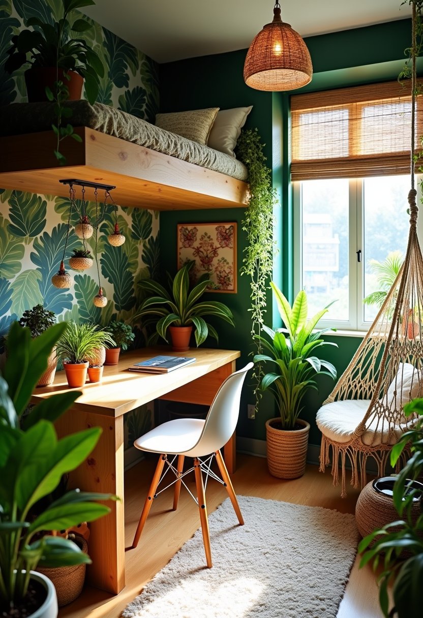 Urban Jungle Study Bedroom