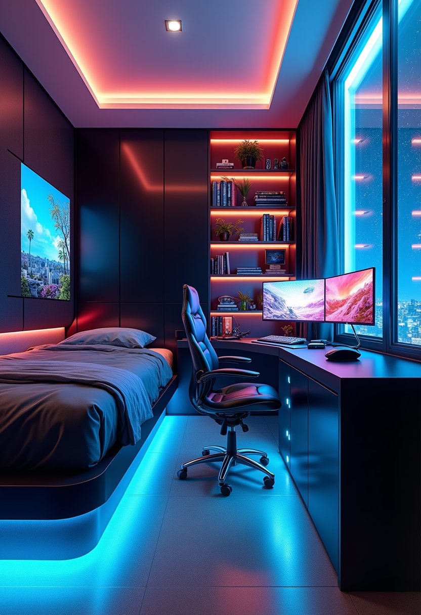 Futuristic High-Tech Smart Room