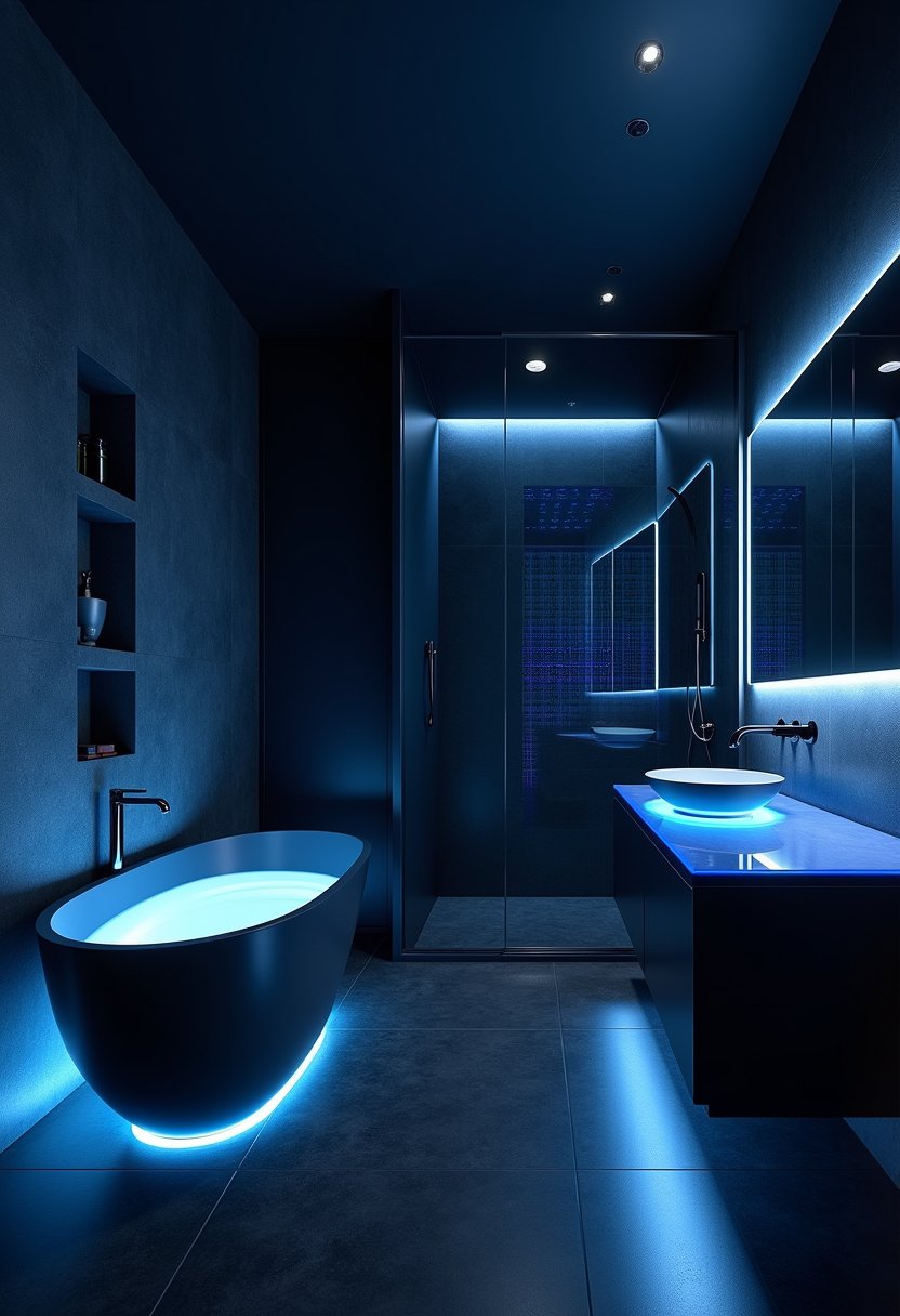 Navy & Smoke Glass Futuristic Spa