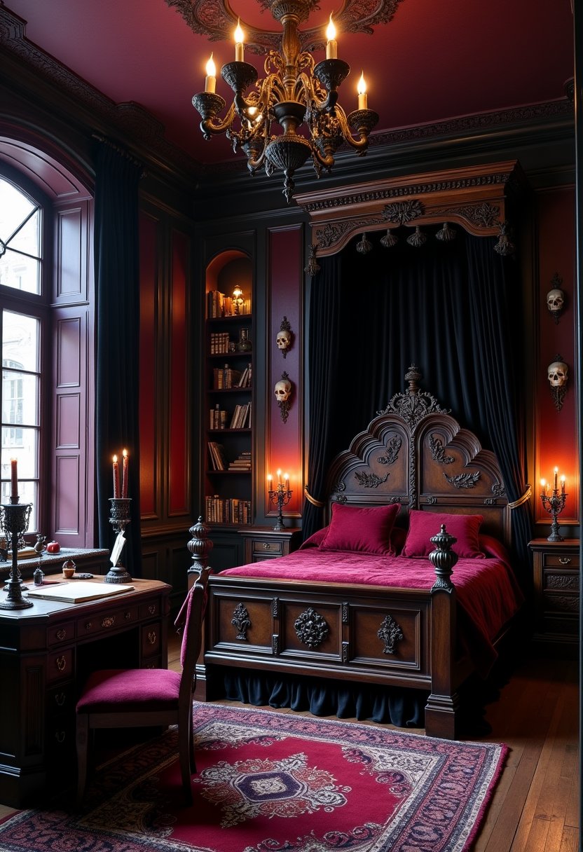 Mystical Gothic Study Bedroom