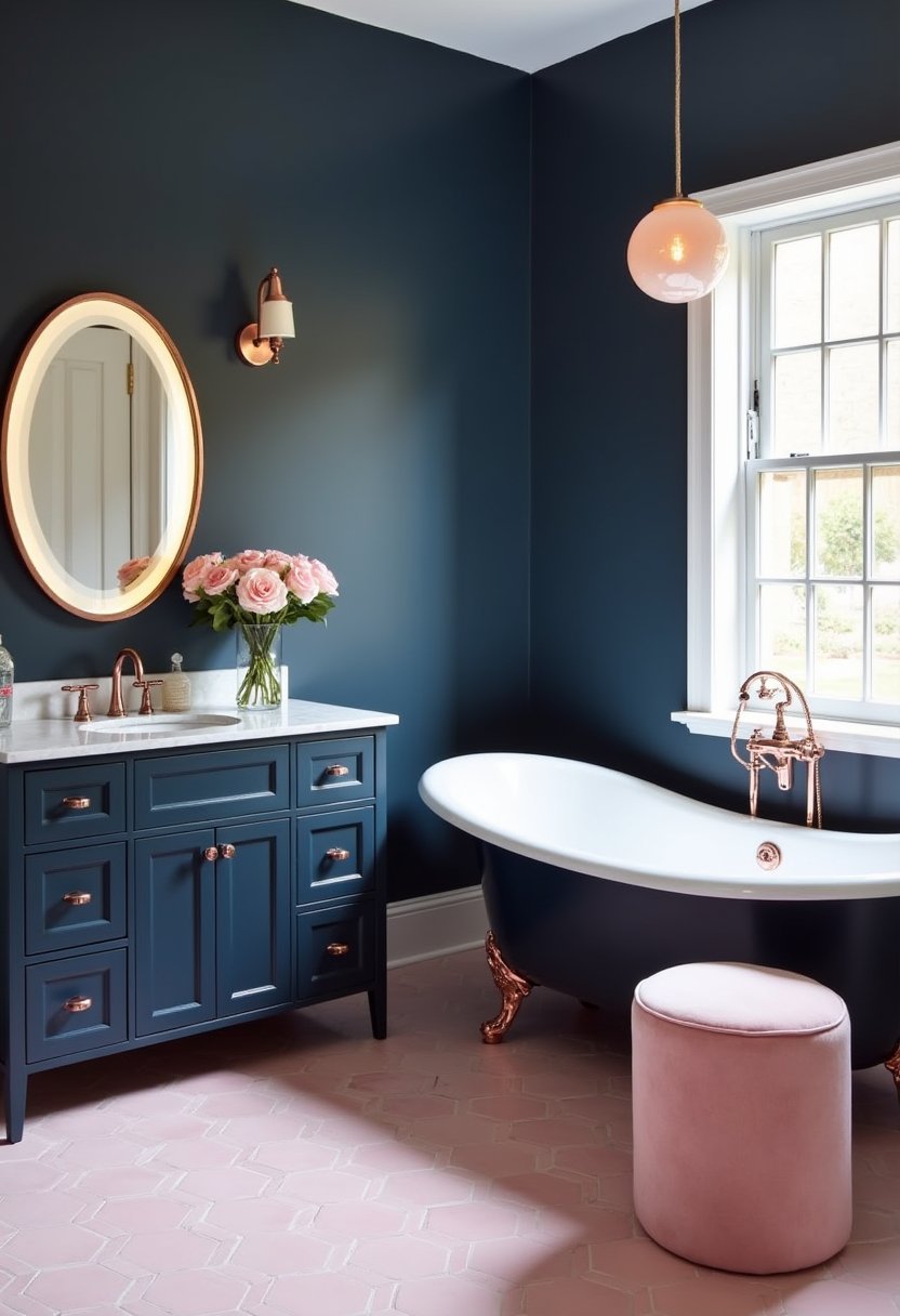 Navy and Blush Chic Contrast