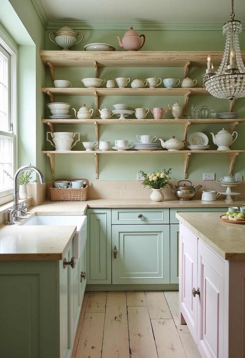 Shabby Chic Open Shelving