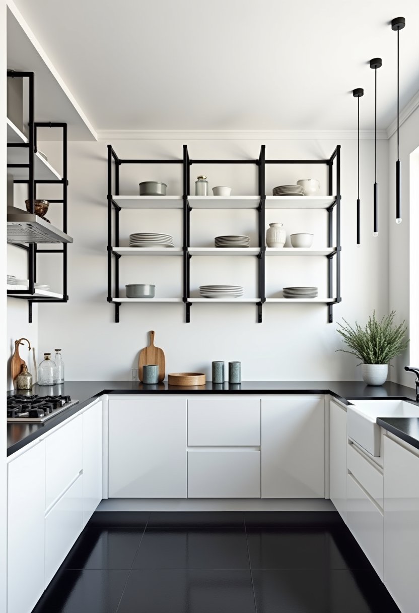 Contemporary Black and White Shelving