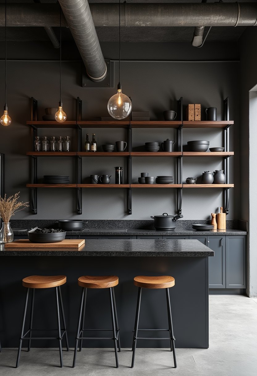 Industrial Chic Open Shelving
