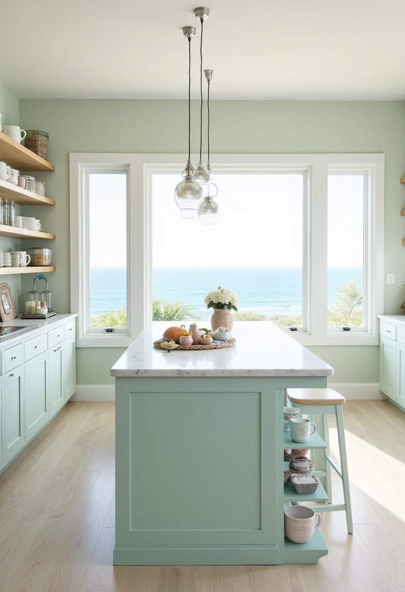 Coastal Modern Open Shelving