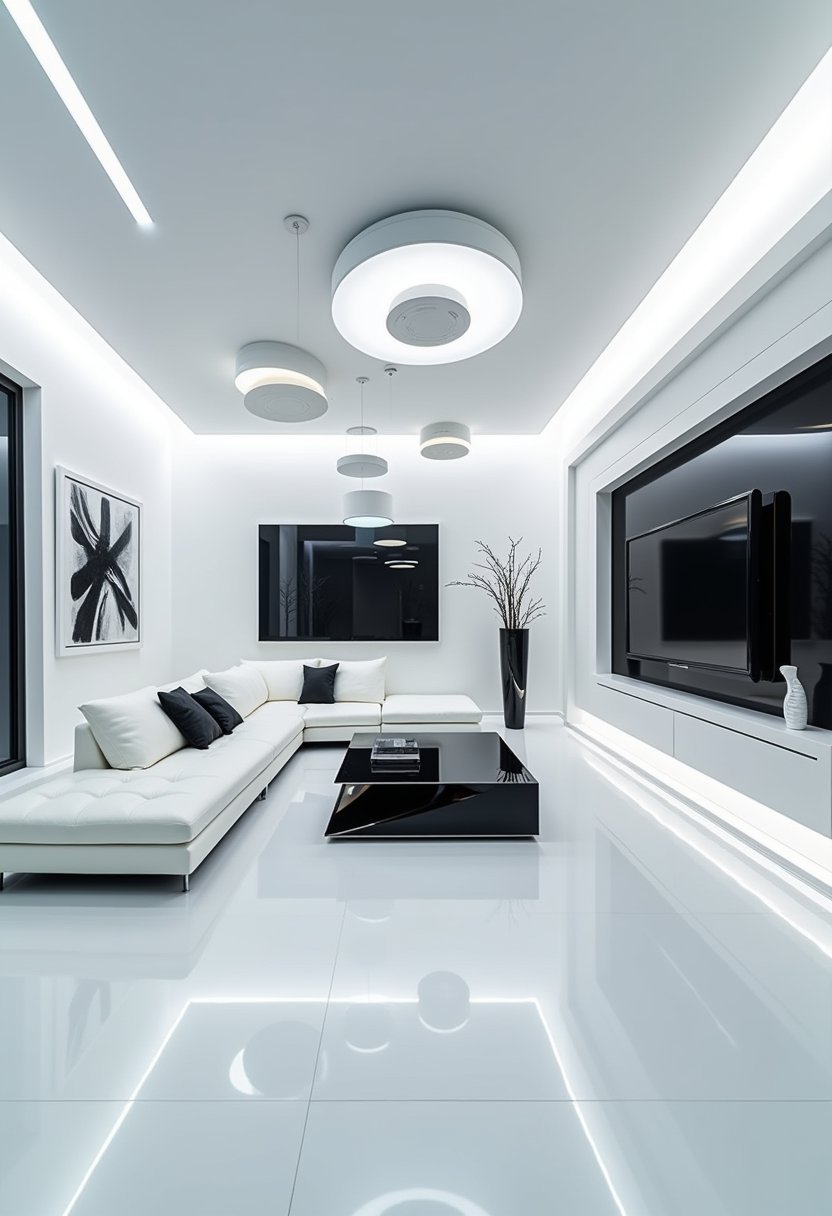 Futuristic Monochrome Living