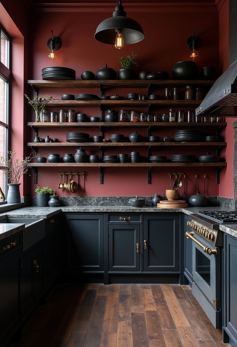 Gothic Industrial Open Shelving