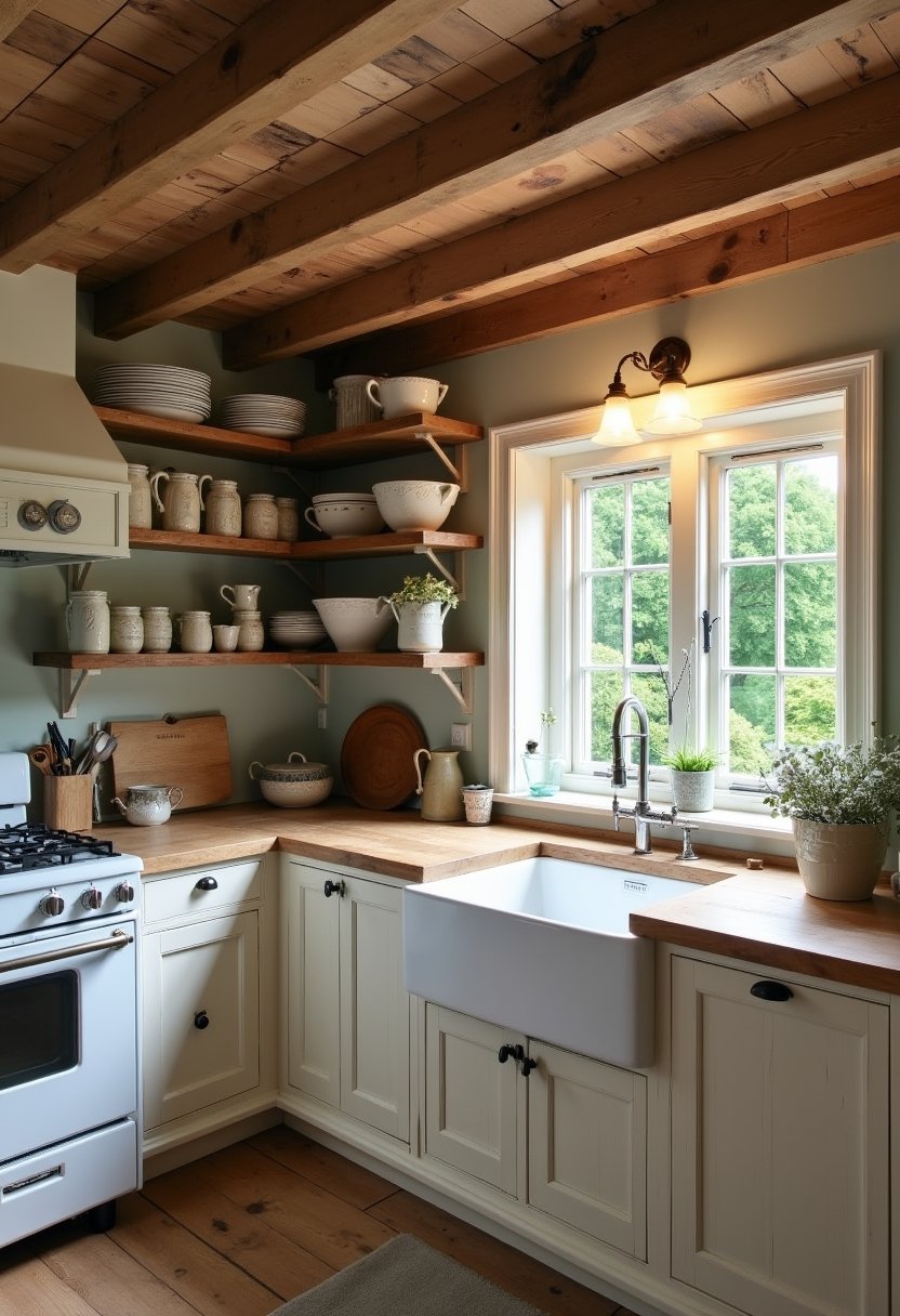 Rustic Farmhouse Open Shelving