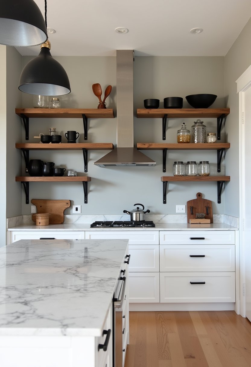 Modern Rustic Open Shelving