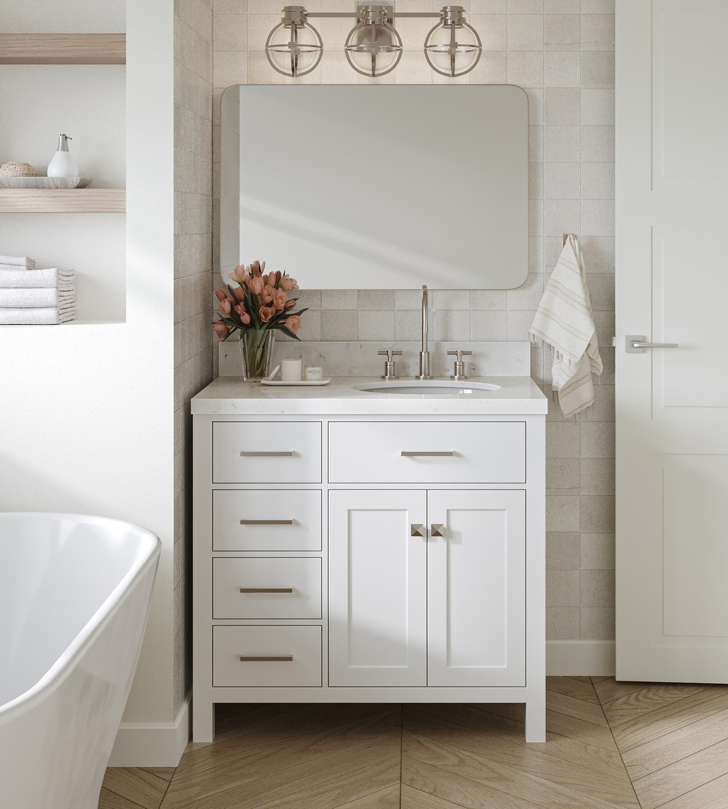 2. Radiant Respite: the Minimalist Bathroom Oasis