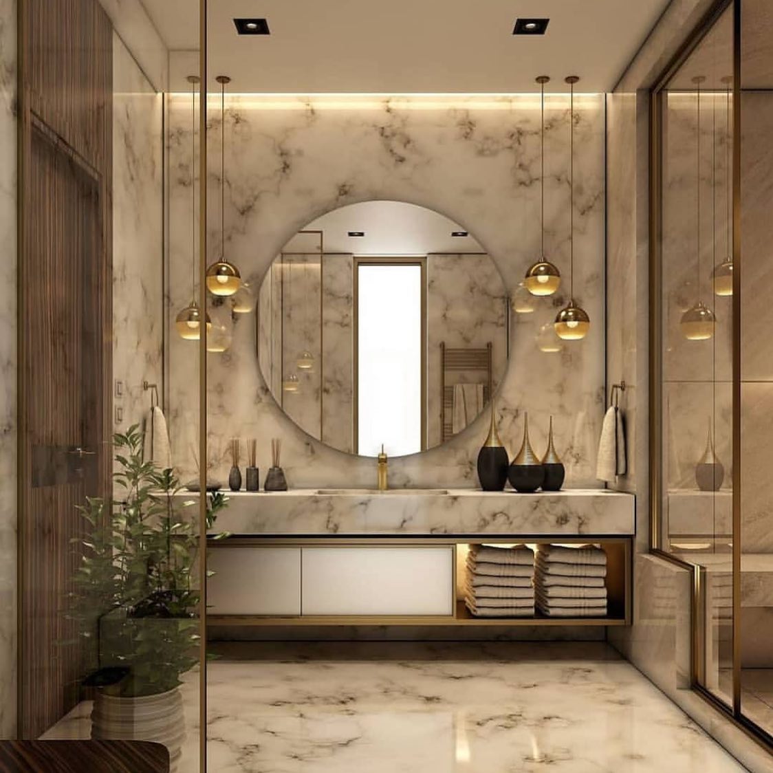 27. Gilded Serenity: the Art Of Marble Luxe In Bathroom Design