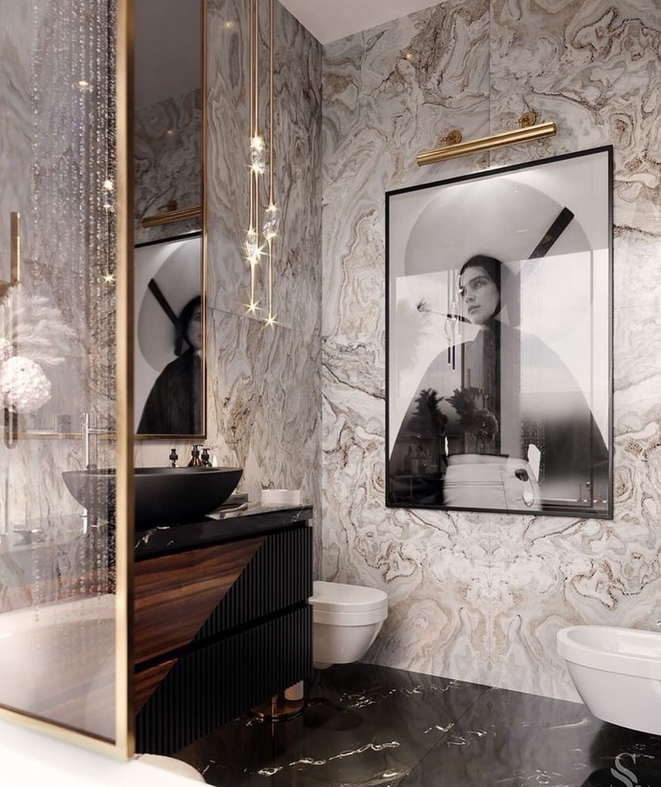 11. Gilded Grandeur: a Modern Elegance In Marble Retreat