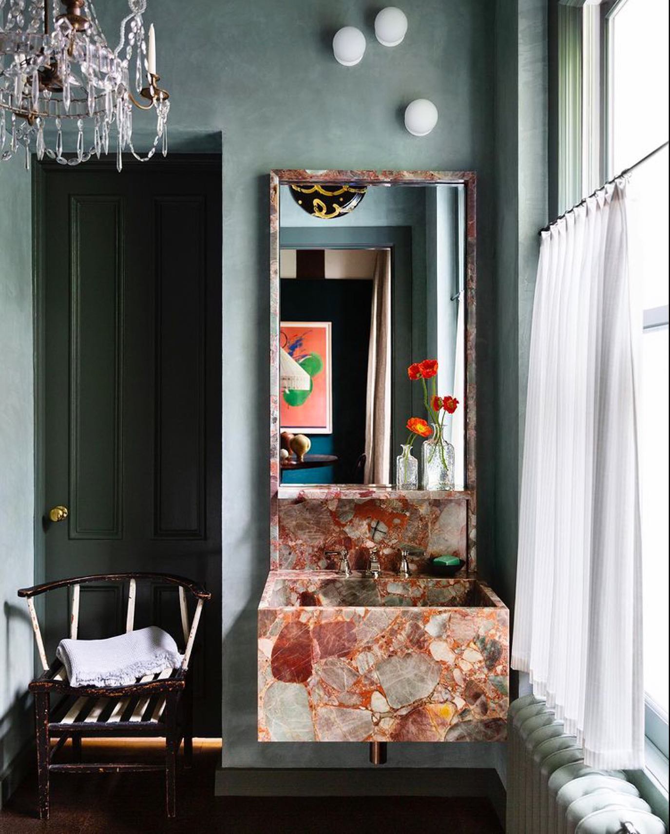 39. a Symphony Of Textured Elegance: the Marble Vanity Experience