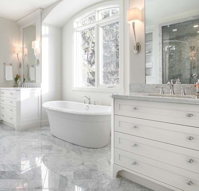 41. Elegance In Serenity: a Marble Retreat Wrapped In Pure Light