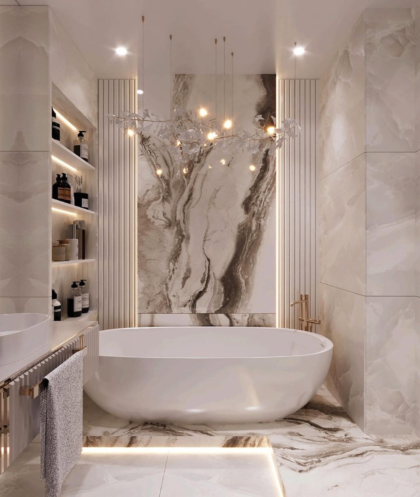 9. Serene Splendor: a Luxurious Marble Retreat with Luminous Elegance