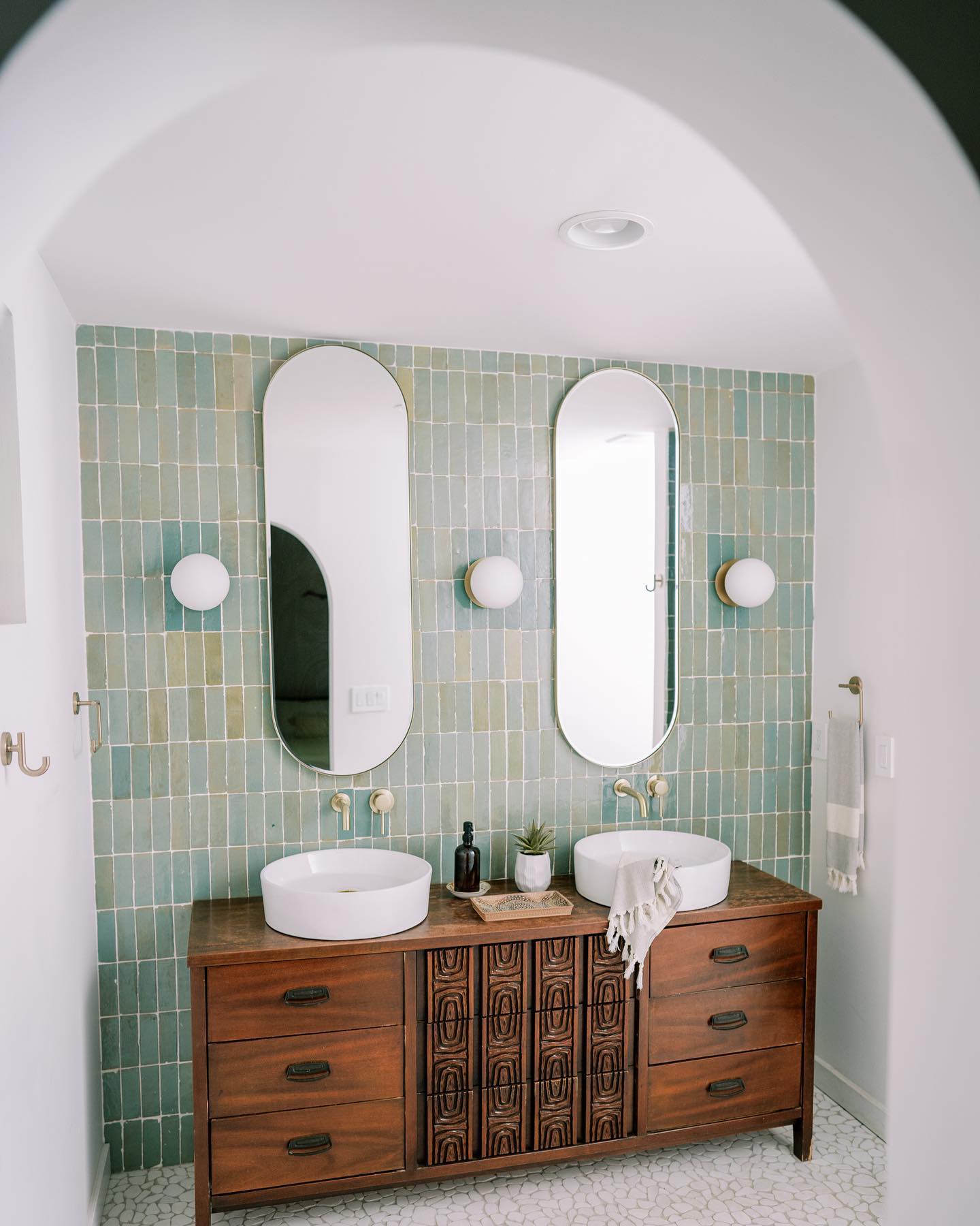 1. Aqua Serenity Meets Rustic Elegance