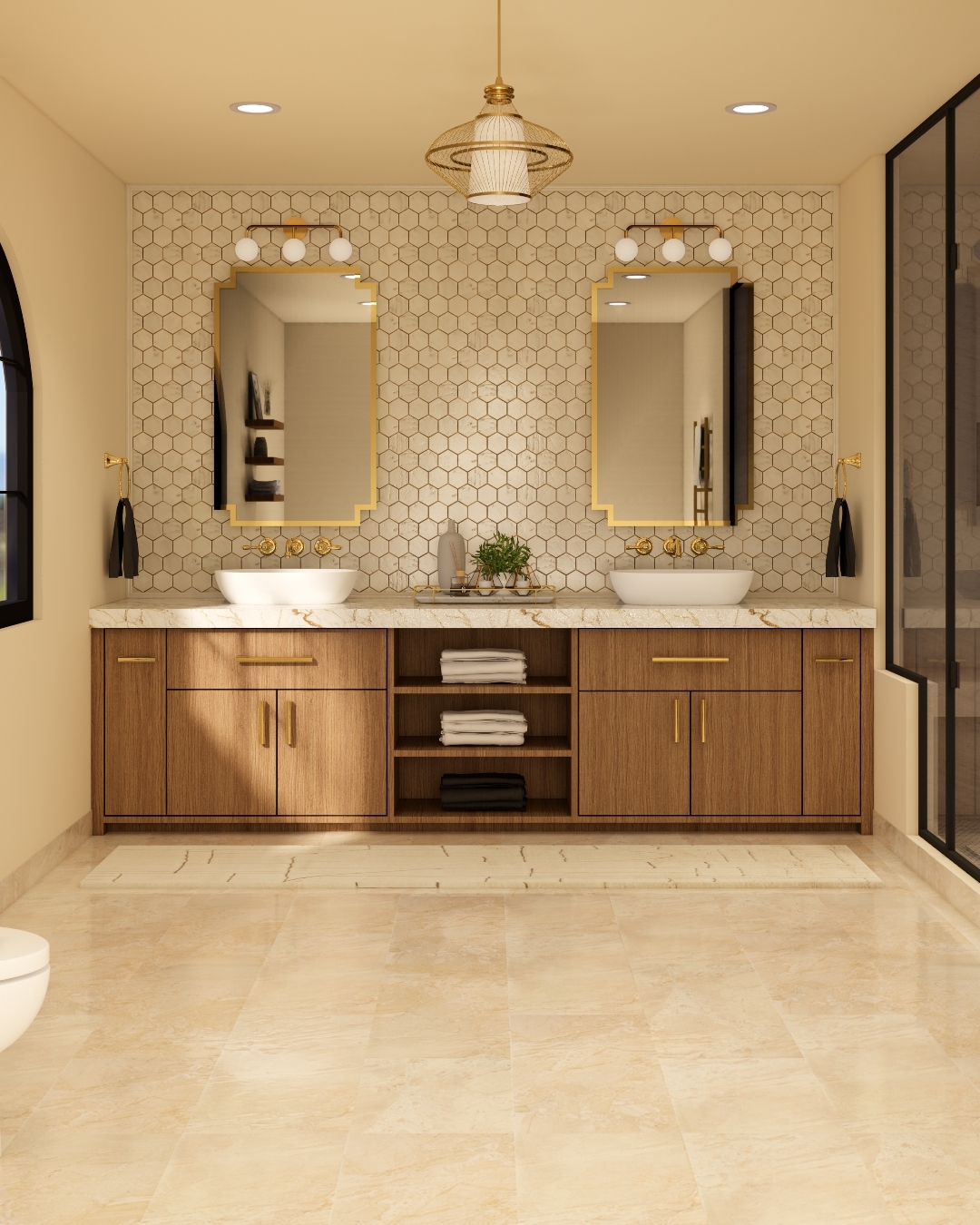 7. Golden Harmony Meets Natural Elegance