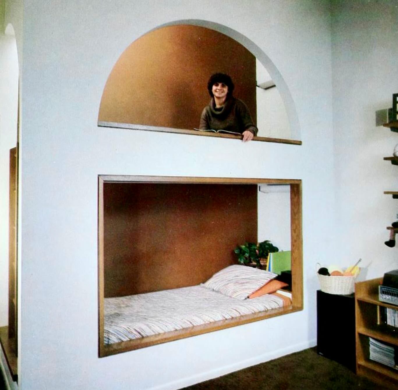 16. Antique Brass Bed Frame with Lace Canopy Draping Over Vintage Quilt