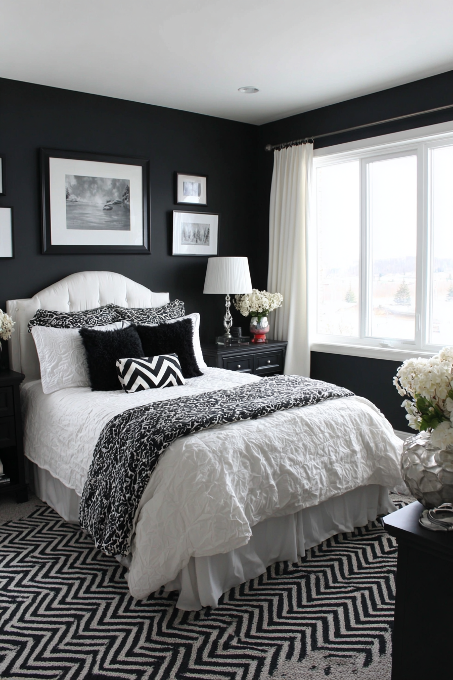 50+ Black and White Bedroom Ideas