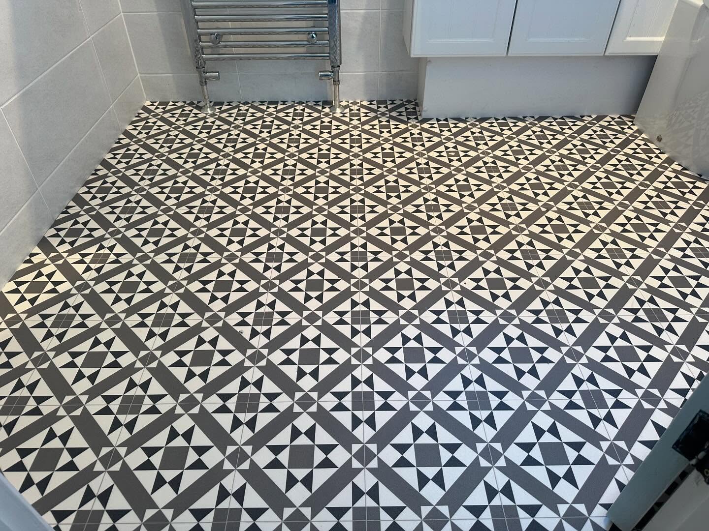 37. Geometric Harmony: Embracing the Bold In Bathroom Design