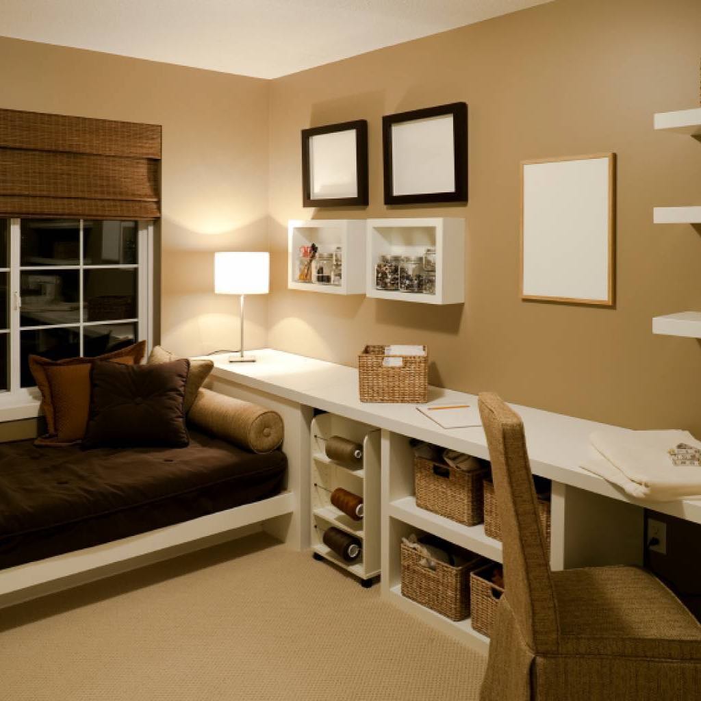 10. Cozy Efficiency: the Warm Embrace Of a Chic Workspace