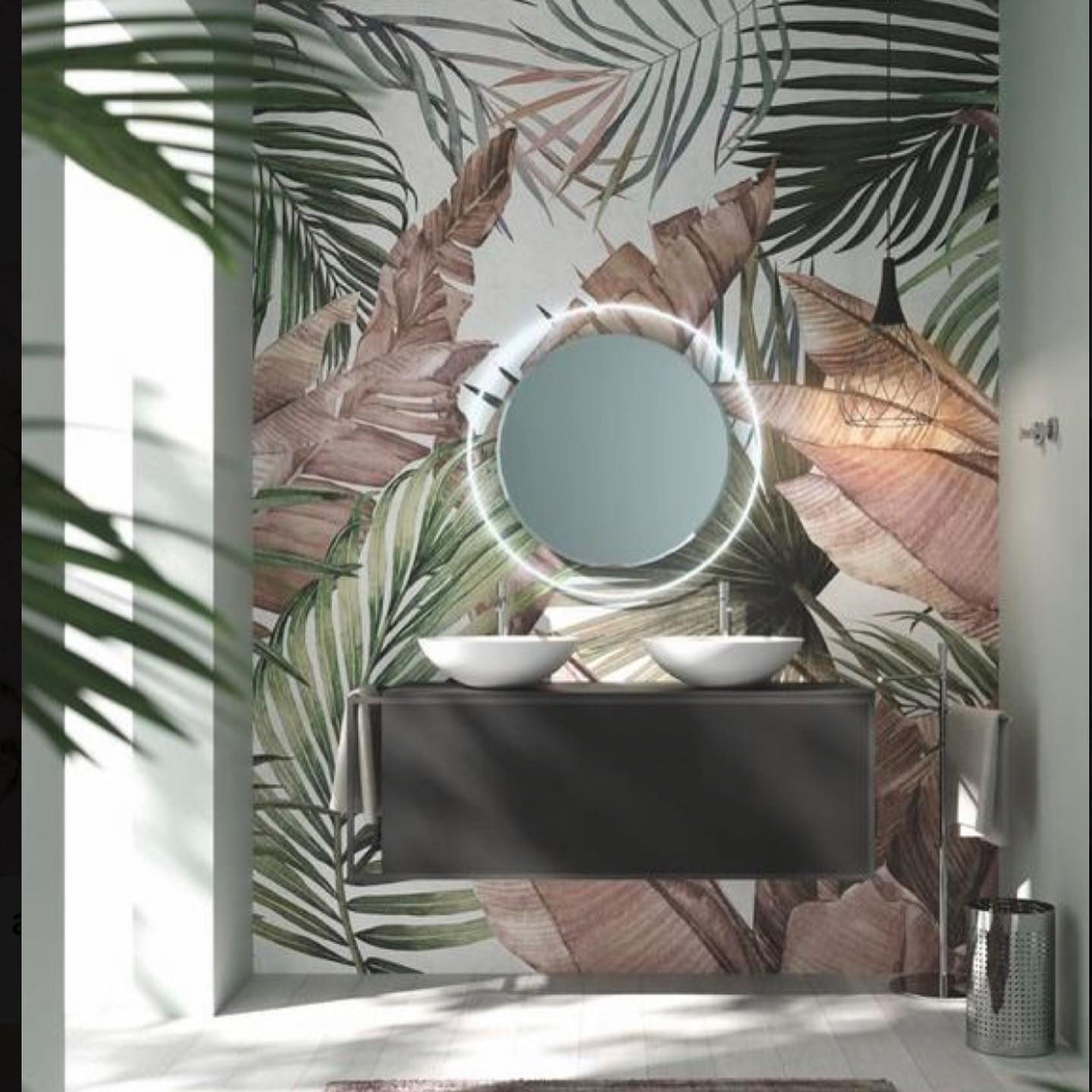 22. Tropical Oasis: a Botanical Retreat for Modern Bathrooms