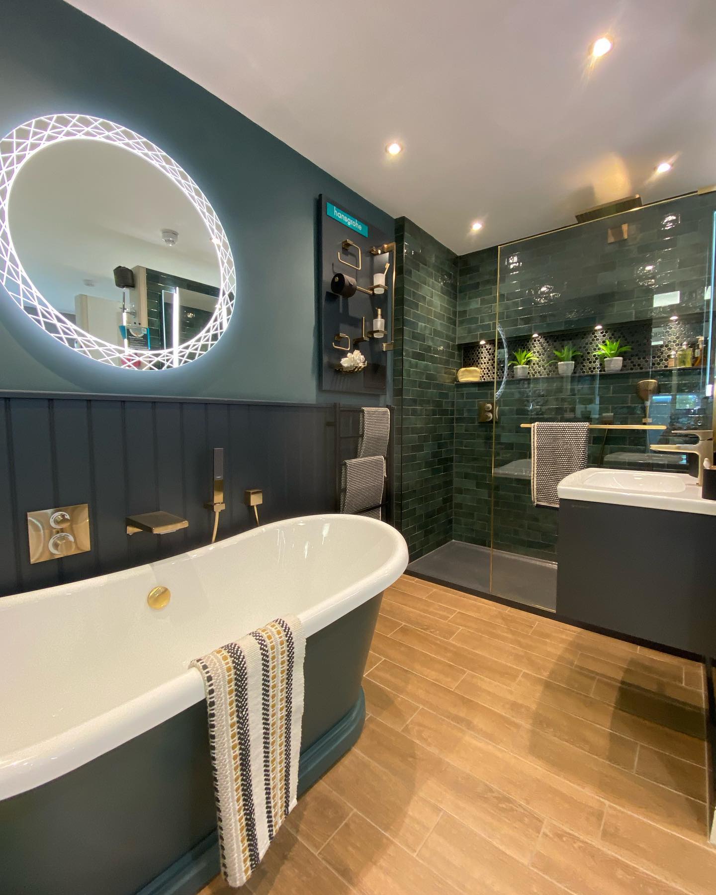 42. Luminous Elegance: a Luxurious Sanctuary In Deep Green and Gold