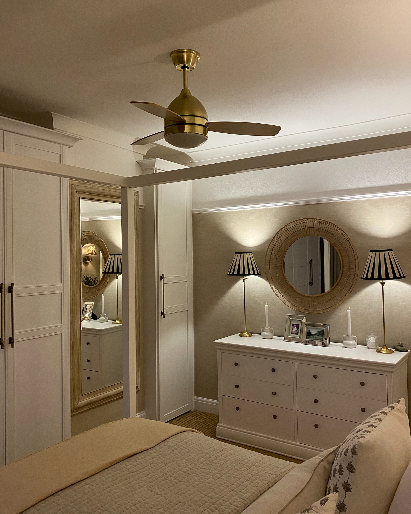 26. Moonlit Reflection on Vintage Brass: a Bedroom Mirror with a Story