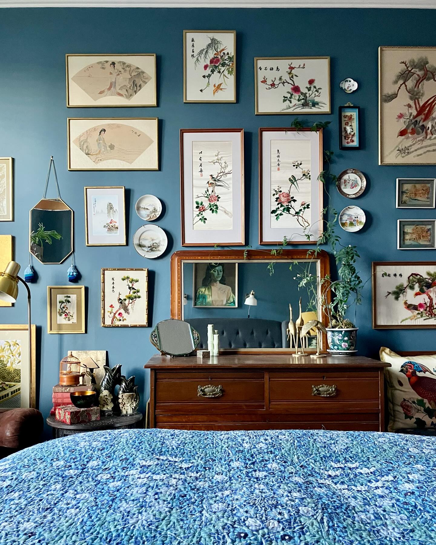 26. Velvet-draped Canopy Bed with Tasseled Pillows In Dusty Rose and Gold