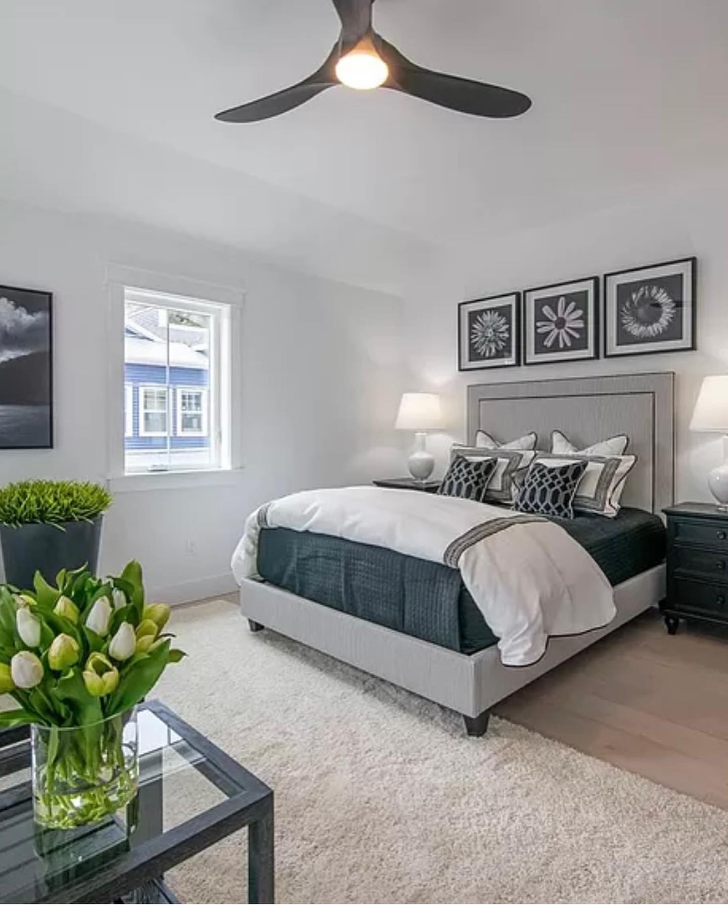 51. Dreamy Contrast: Where Plush Comfort Meets Sharp Lines