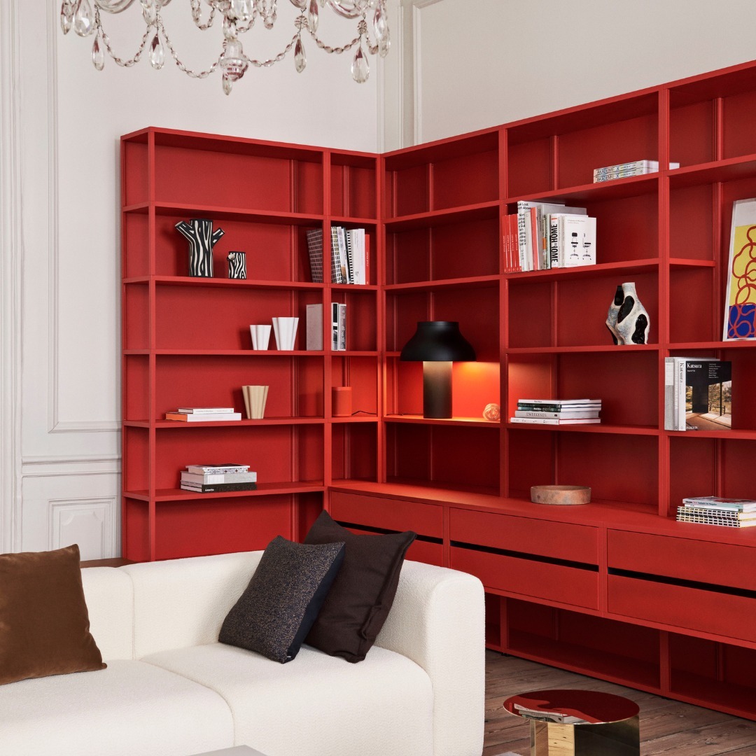 38. a Bold Red Haven: Embracing Modern Minimalism