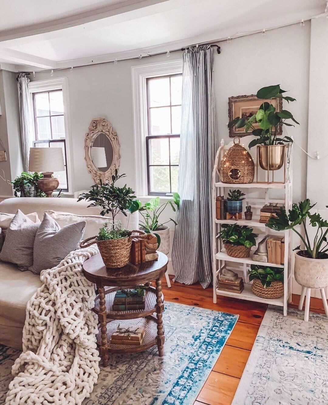 33. Embrace the Cozy Greenery: a Homestyle Haven with Textured Layers