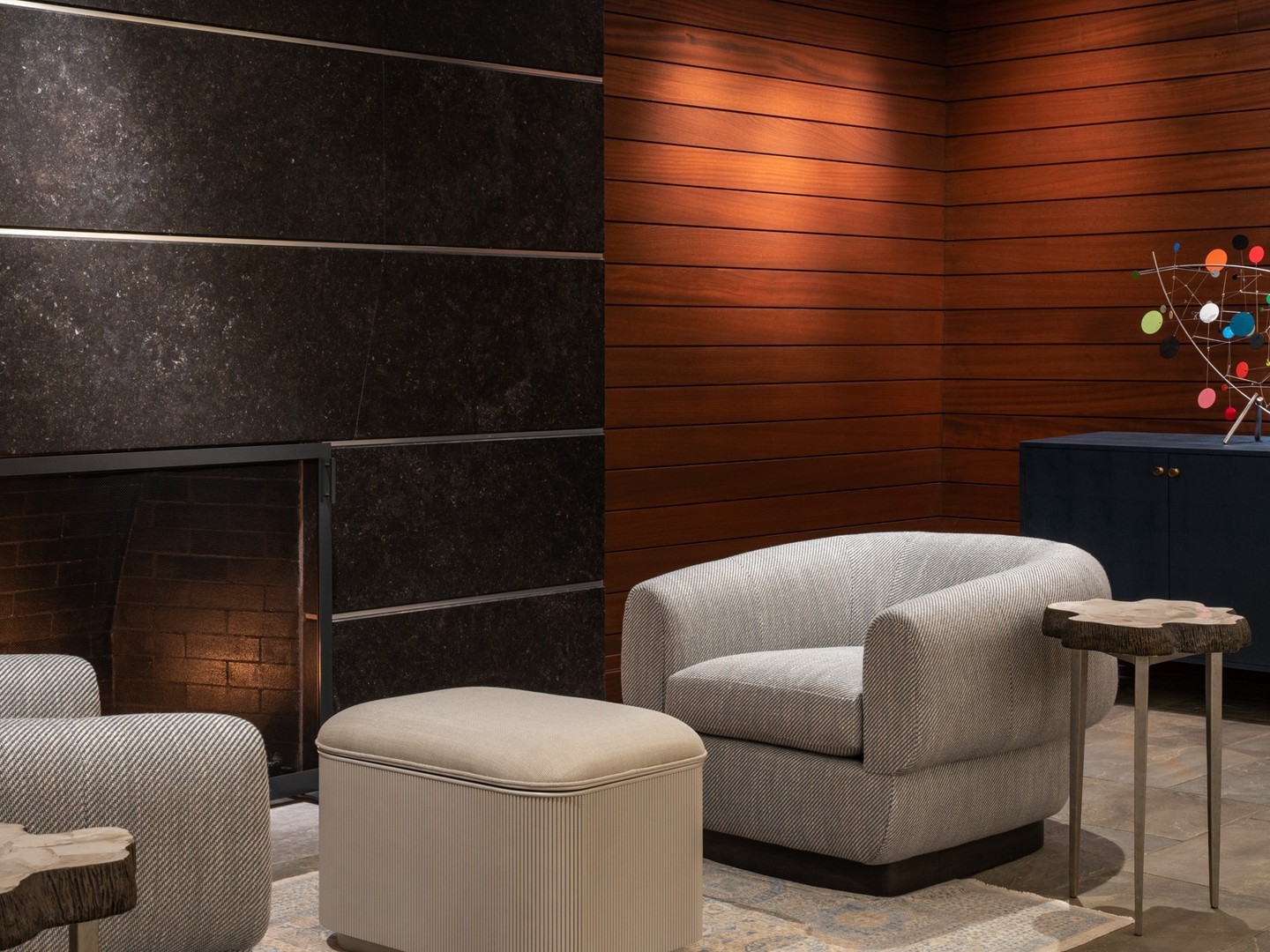 41. Modern Mid-century Fusion: a Cozy Retreat Of Textured Hues