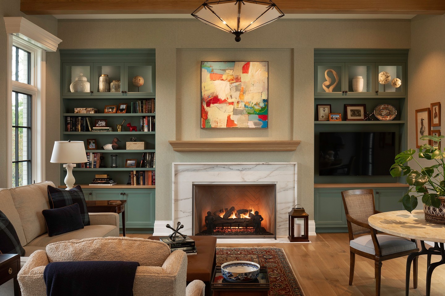 16. Artful Serenity: a Cozy Retreat with a Splash Of Modern Color
