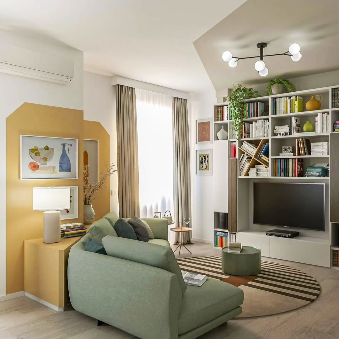 23. Retro-inspired Harmony: a Pastel Oasis In a Modern Retreat