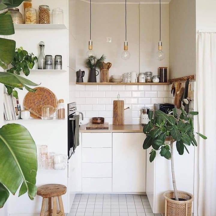 9. Kitchen Serenity: Merging Modern Minimalism with Nature's Touch