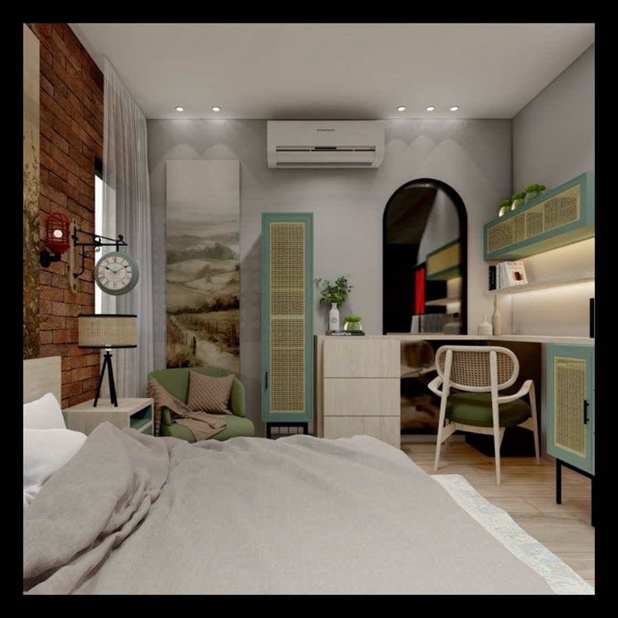 44. the Dusty Rose Canopy Bed with Velvet Cushions and Brass Accents