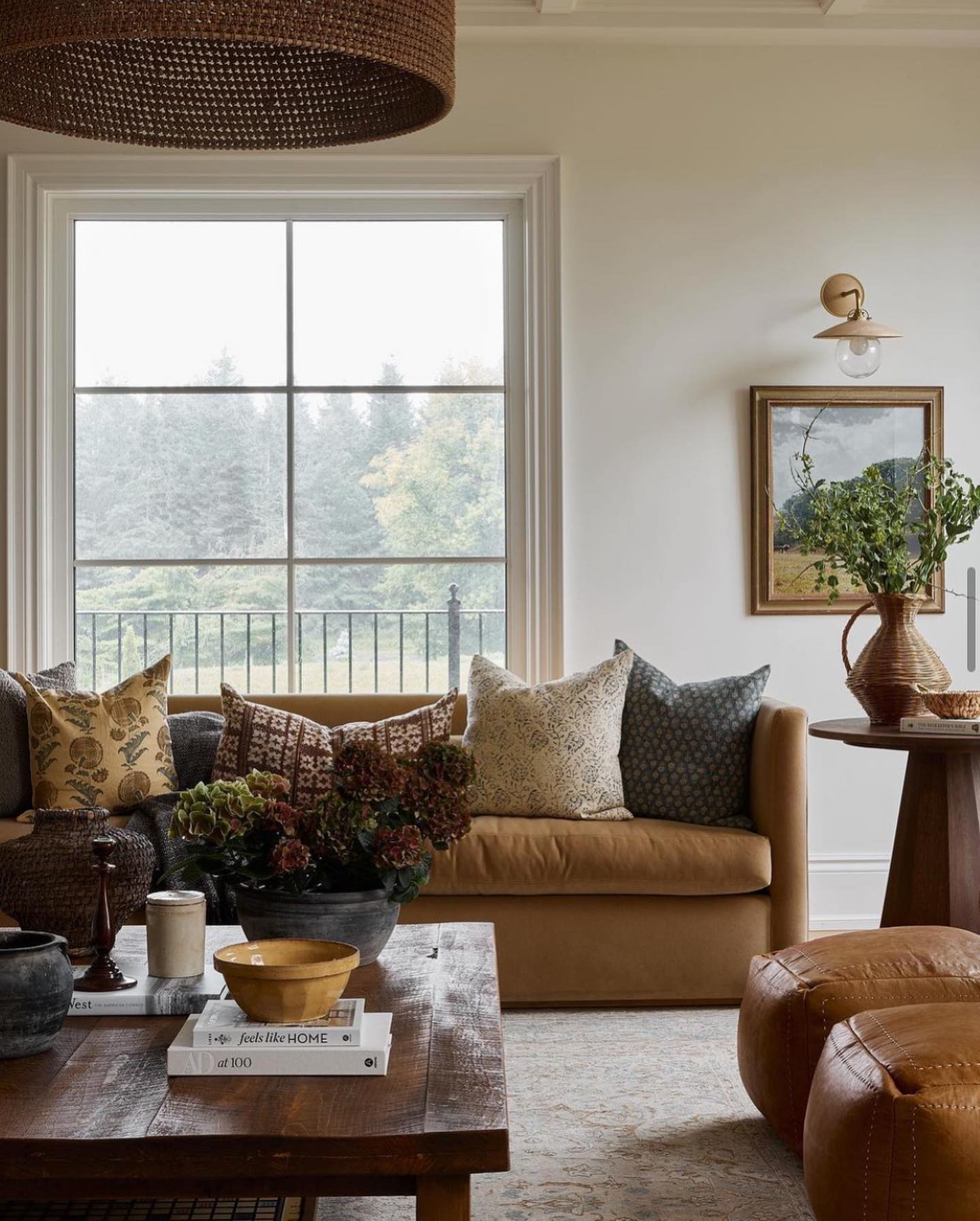 28. Rustic Elegance Meets Cozy Comfort: a Living Room Retreat