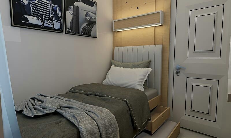 14. a Canopy Of Dreams with Vintage Trunk and Modern Pendant In Soft Blue