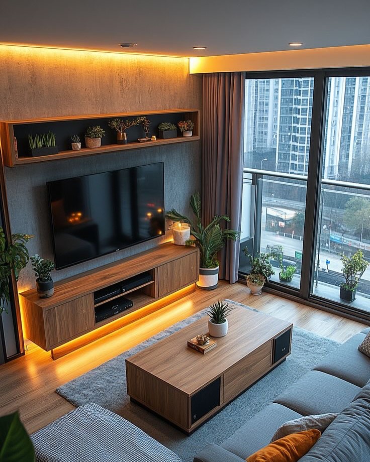 26. Urban Nest: a Serene Sanctuary with Sleek Illumination