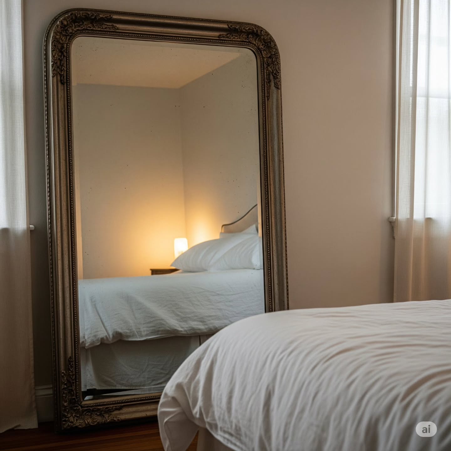 41. Moonlit Archway Mirror Reflecting Starry Dreams