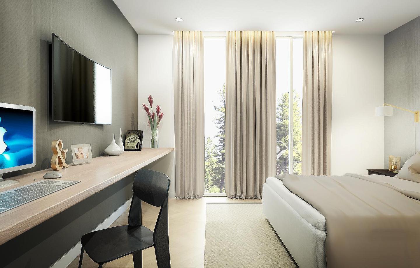 23. Sleek Serenity: the Dual-purpose Haven for Work and Rest