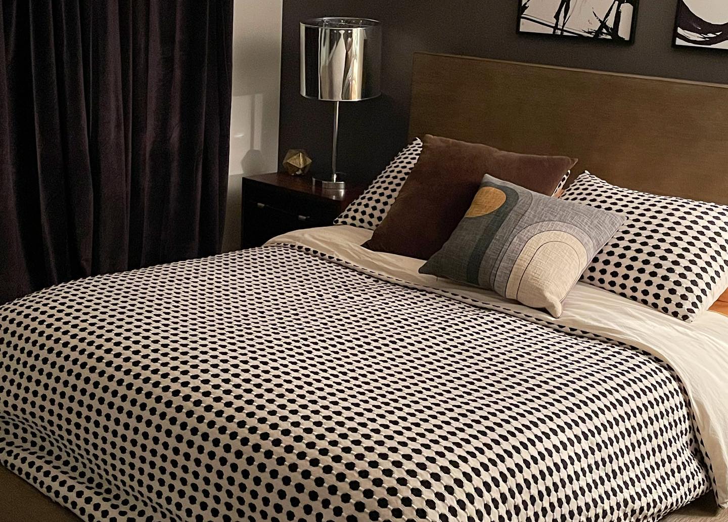 33. Polka Dot Serenity: a Monochrome Haven In Dramatic Textures